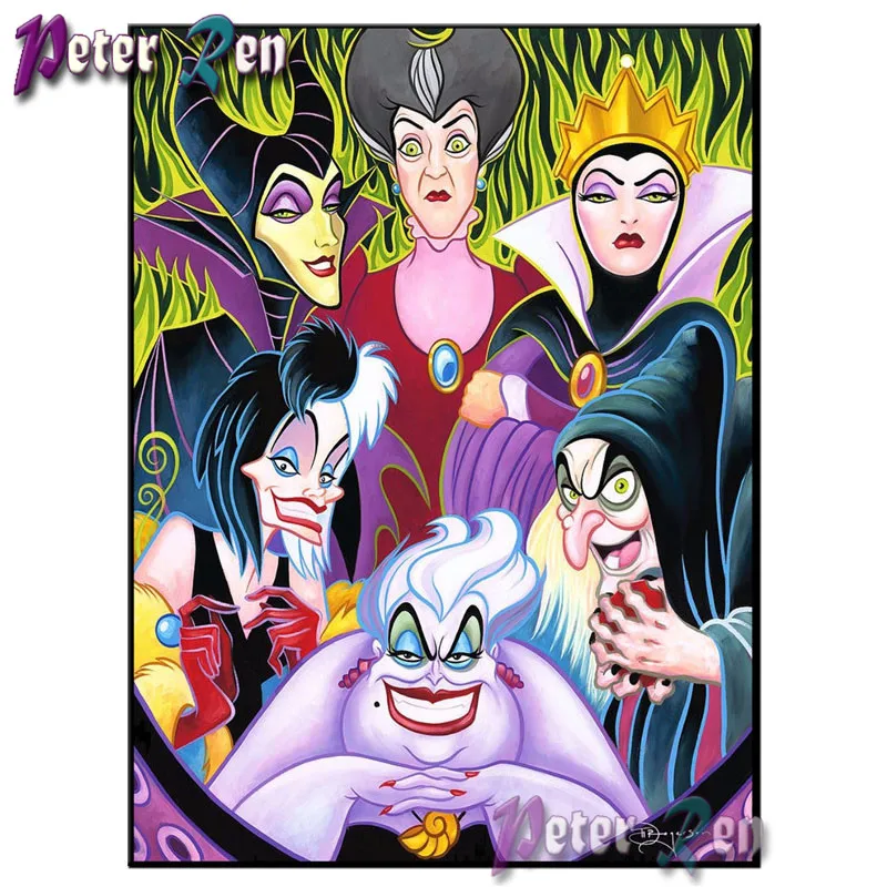 

5d Cartoon Diamond Painting Queen Witch Embroidery Diy full Square or round Mosaic Picture Rhinestone home decoration gift