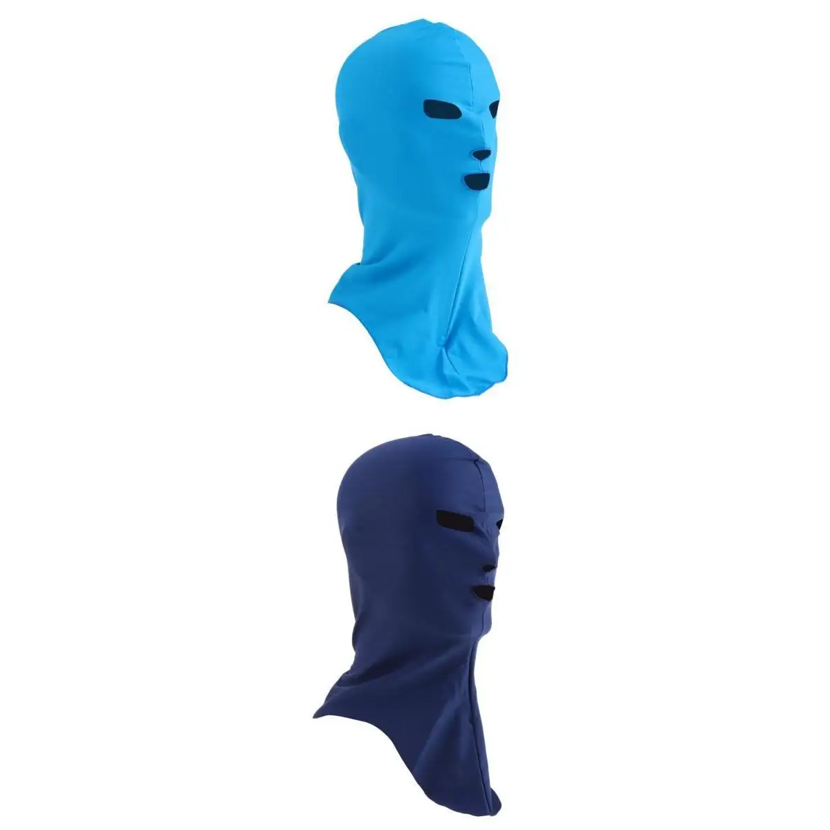 Swiming Diving Wetsuit Hood UV Sun Protection Full Face Mask Head Neck Cover Face Bikini Elastic Swim Cap Blue & Navy