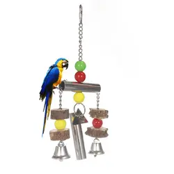 Птица из нержавеющей стали колокольчики струнная игрушка попугай подвесной Жевательная бусина для Макау африканский серый птица игрушка