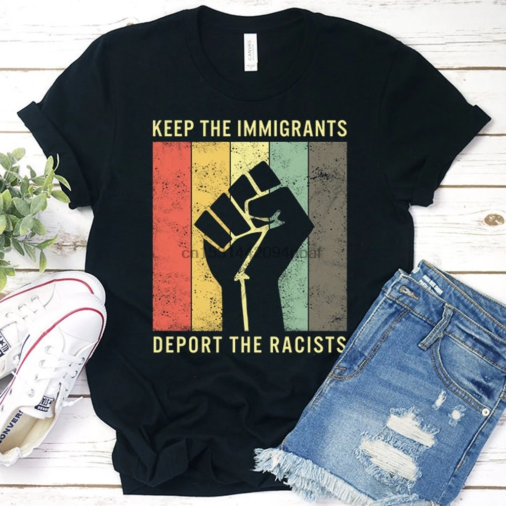 Keep The Immigrants Deport The Racists Vintage Democrat No Human Is 