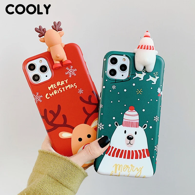 COOLY 3D Toys Cartoon Merry Christmas Case For iPhone 11 Pro Max XR X XS 6 6S 7 8 Plus Back Cover Soft IMD Silicon Phone Coque |