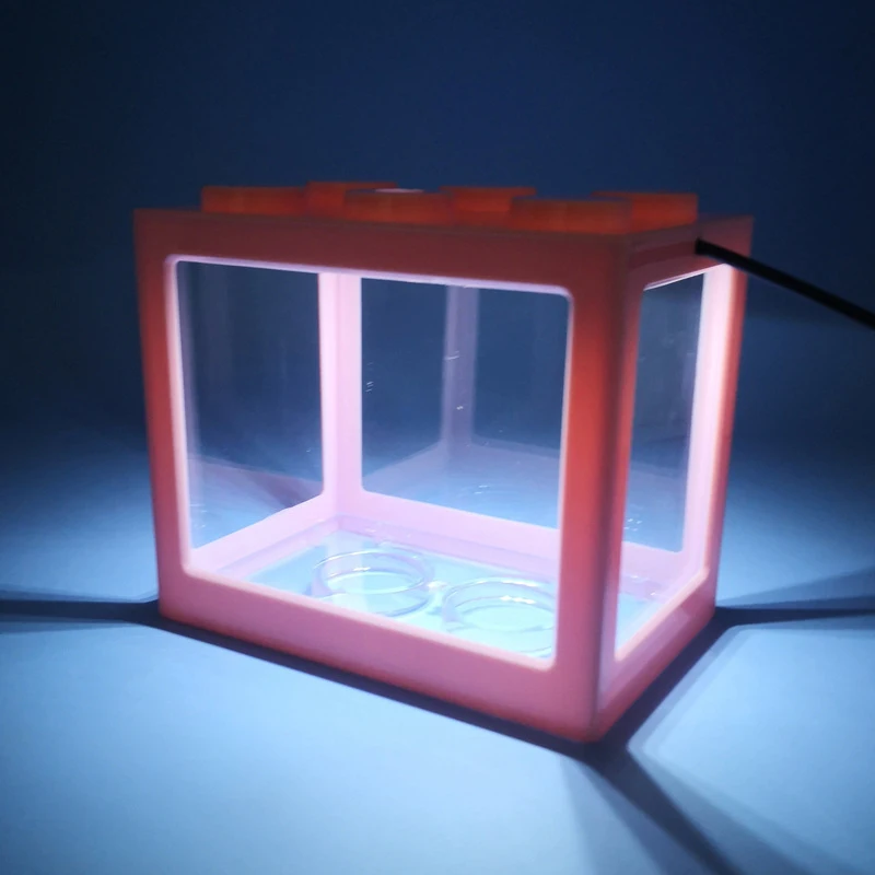 Tanio Mini akwaria akwarium LED Light Clear Ornament akwarium klocki do budowy sklep
