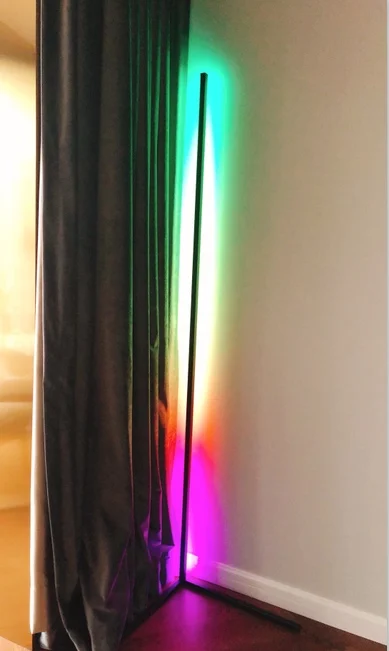 Modern LED Corner Floor Lamp Bedroom control dimming standing APP photo review