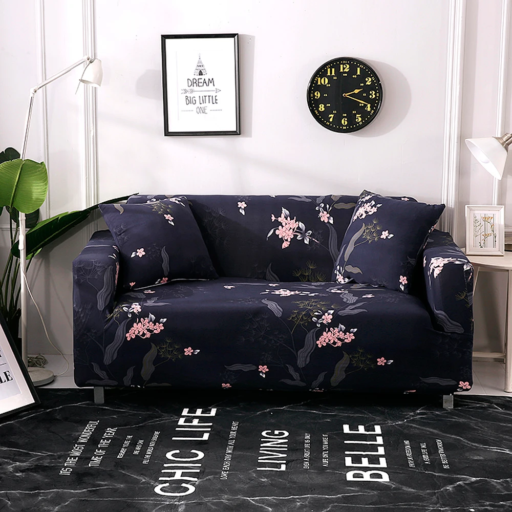 1-4 Seaters Стретч Slipcovers секционный эластичный стрейч-Принт диван-чехол для гостиной чехол L форма Чехол для кресла - Цвет: C