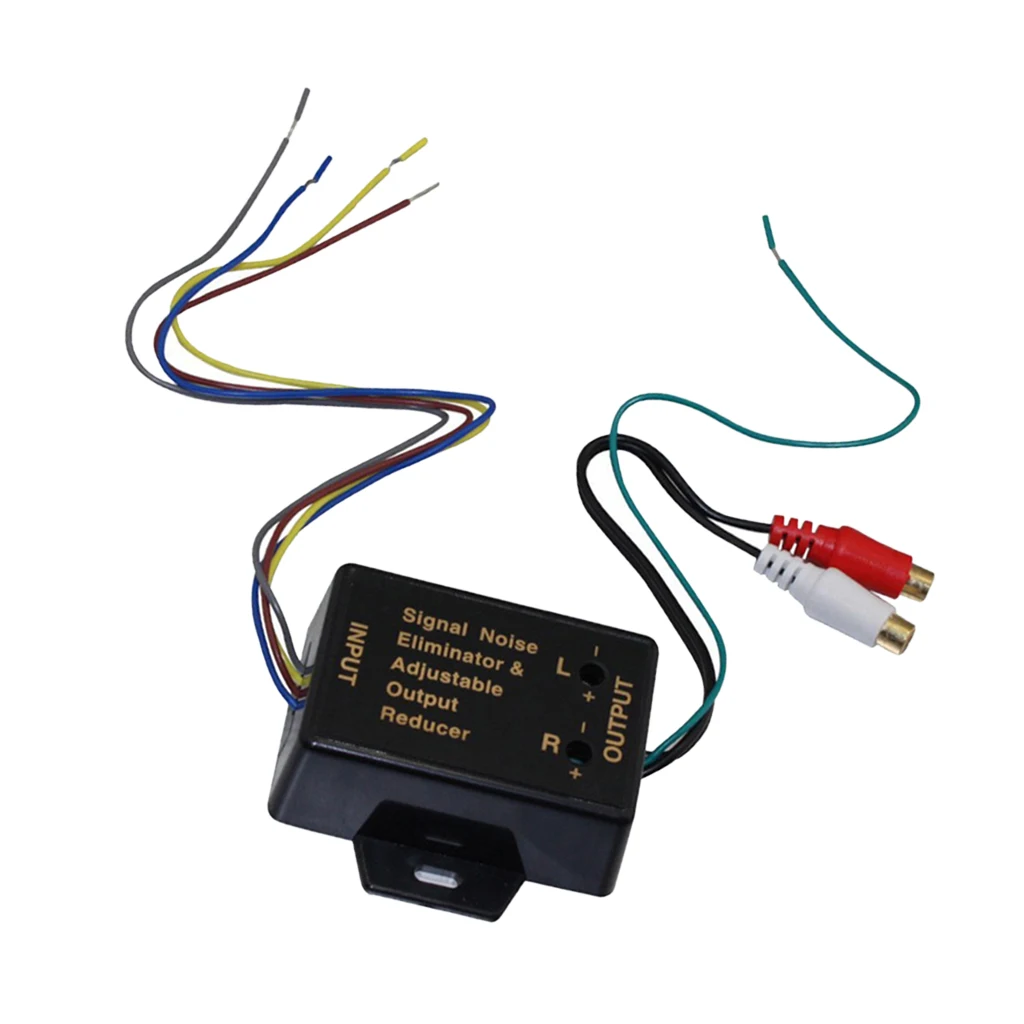 High Level to Low Level Converter, Car Speaker Audio Converter 2 Way Adjustable RCA Adapter Hifi