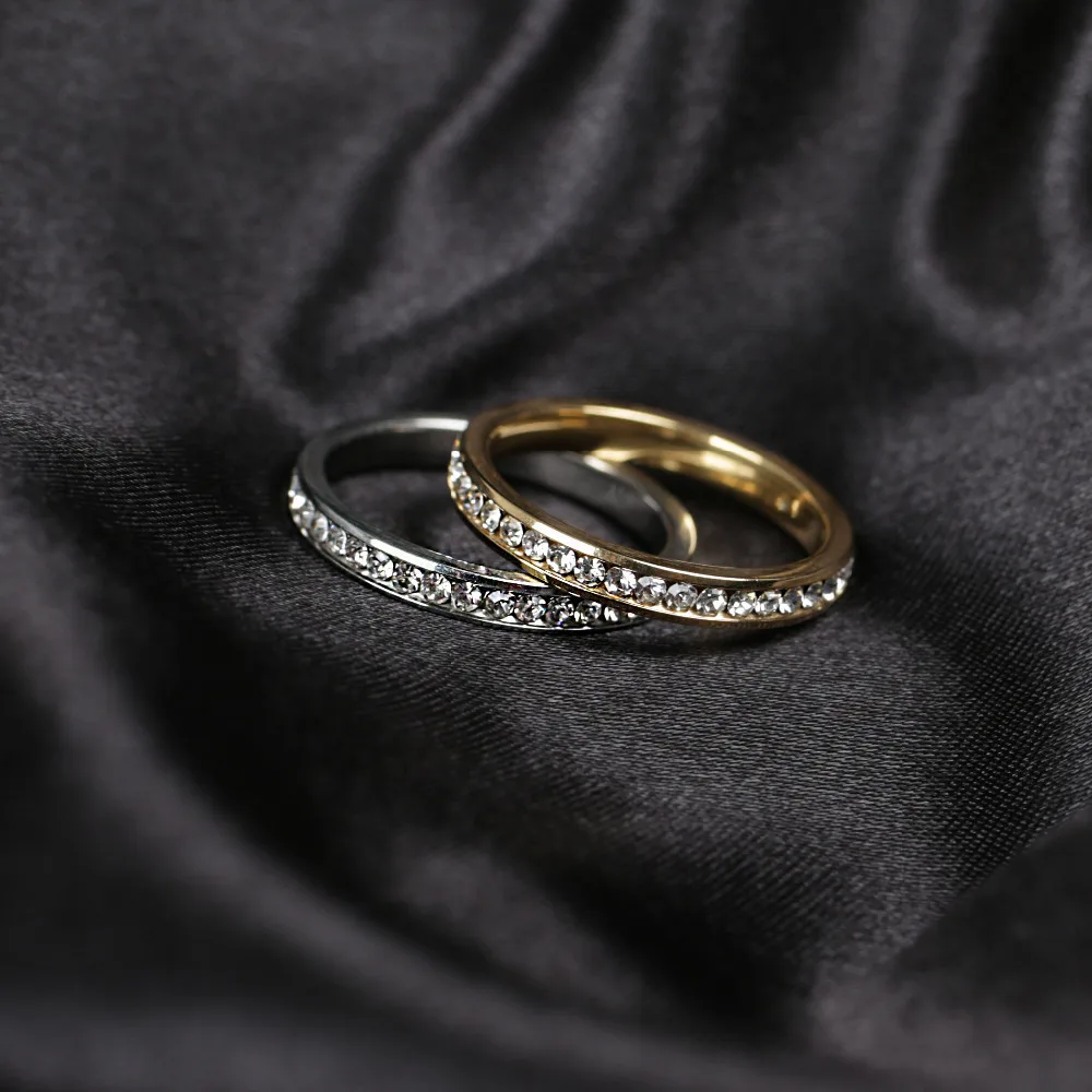 Fengnee 316L кольца для мужчин и женщин из нержавеющей стали классические 4 зубца один цирконий обручальное кольцо ювелирные изделия