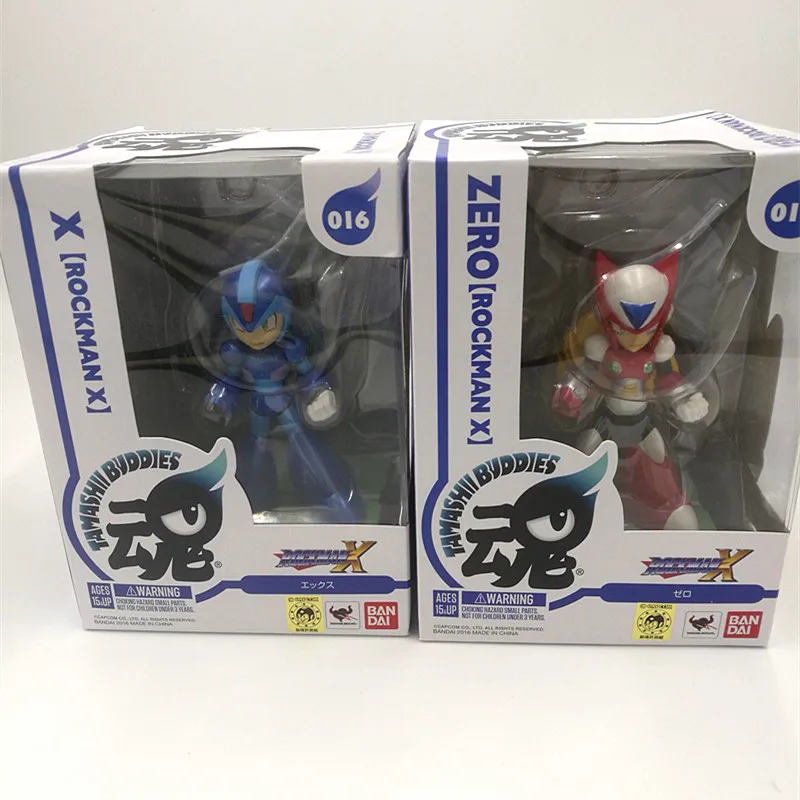 2 шт./набор 4 ''Мега человек фигурка игрушка Megaman Rockman синий 016 красный 017 Rokkuman модель куклы аниме фигурка Nendoroid фигурка