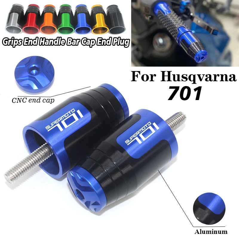 

For 701 Supermoto/Enduro Svartpilen Motorcycle 7/8"22mm Handlebar Bar Grips Ends Universal Counterweight Cap Plug Slider Cover