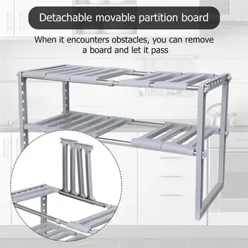 

Retractable Storage Rack Stainless Steel Kitchen Rack Multi-Function Pot Storage Shelf Storage Rack Home Kitchen Accessories