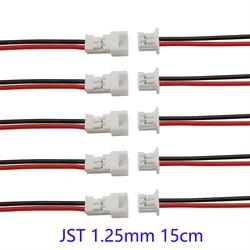 Compact Mini JST Connector Cable Set - 2 - Pin Male & Female Plugs - 10Pair (JST 1.25MM 15CM)