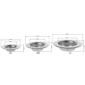 

Sink Strainer Waste Garbage Catcher Cover Stainless Steel Filter Net For Kitchen Bathroom WXTC