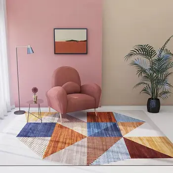 

Bright Color Nordic 3D Print Living Room Carpet Non-slip Bedroom Bedside Rugs Hallway Carpets Kids Room Geometric Sofa Floor Mat
