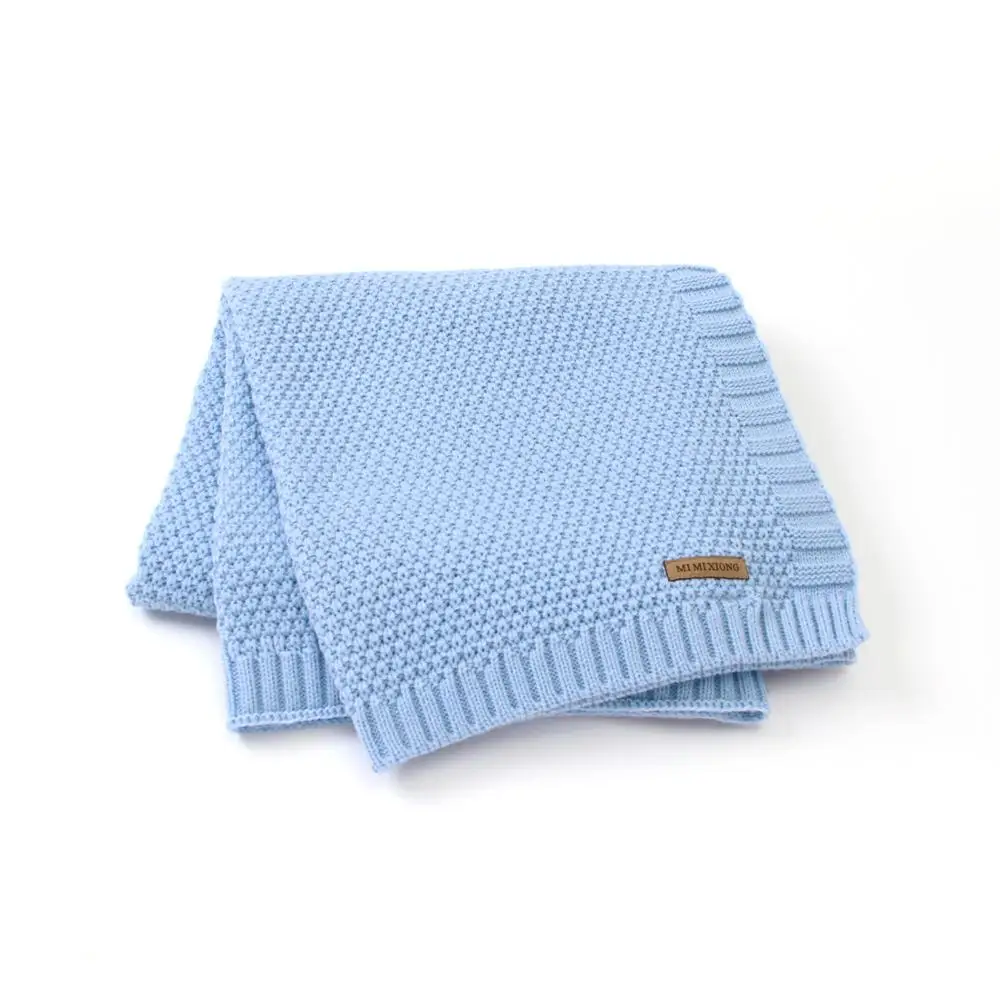 Baby Blankets Knitted Fashion Candy Color Newborn Boys Girls Swaddle Wrap Blankets 100*80cm Infant Kids Stroller Bed Sofa Covers