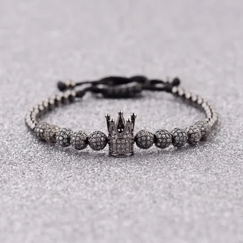 

Luxury Men Bracelet Crown Ball Charms Jewelry Macrame Beads Bracelets Braiding Man Jewelry For Women Bracelet Gift