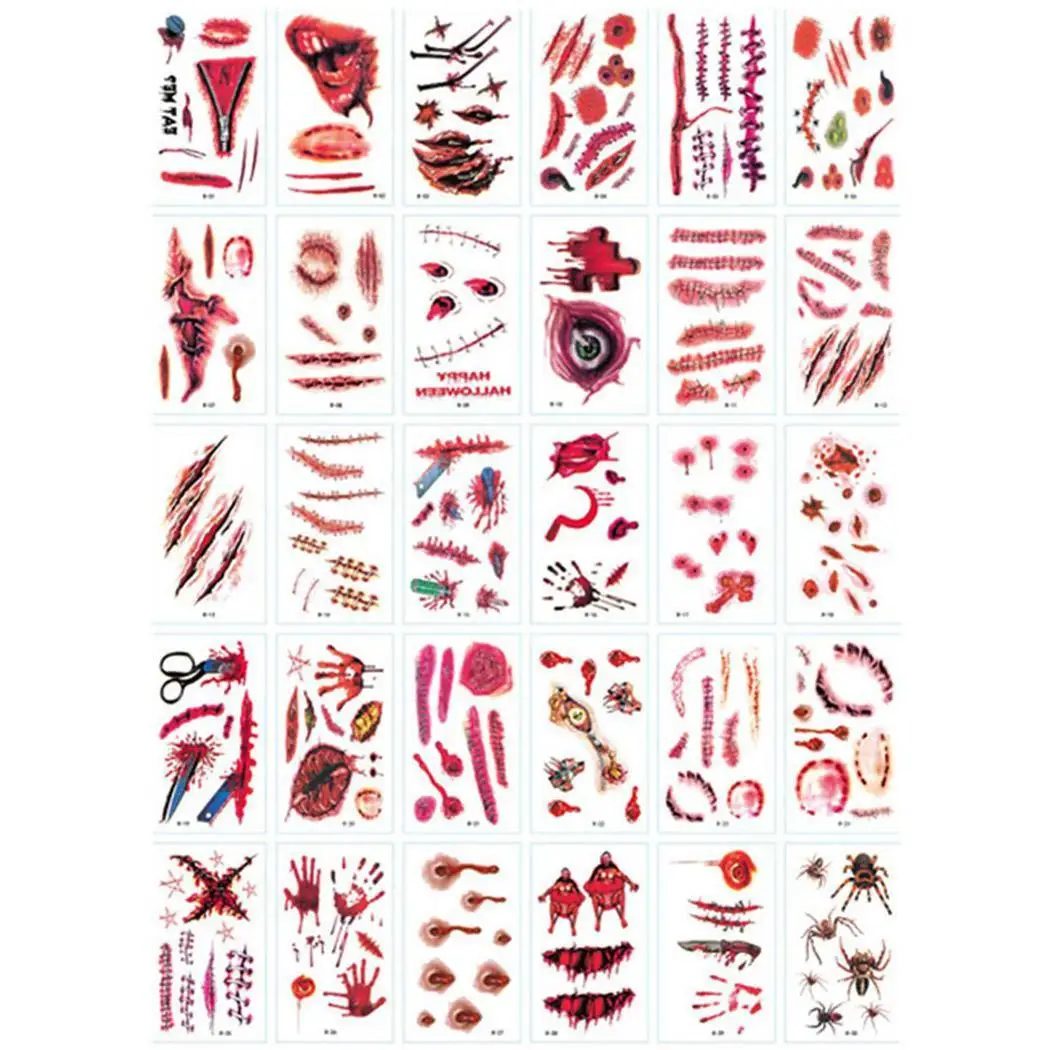 

Unisex Waterproof Tattoo Sticker Fake Tattoos Sticker Halloween Party Decoration As Picture For