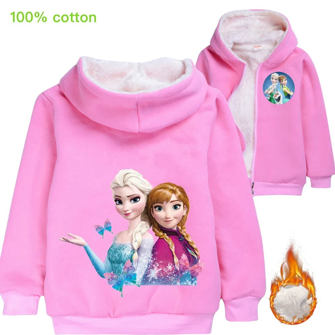 

Toddler Girl Winter Clothes Frozen 2 100% Cotton Kids Coat Girls 2020 Fashion Hoodie Elsa Anna Princess Costume Kids Jackets