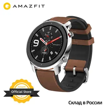 

[Ship from Russia] Amazfit GTR 47mm Smart Watch 24 Days Battery Music Control 5ATM Waterproof Smartwatch Leather Silicon Strap