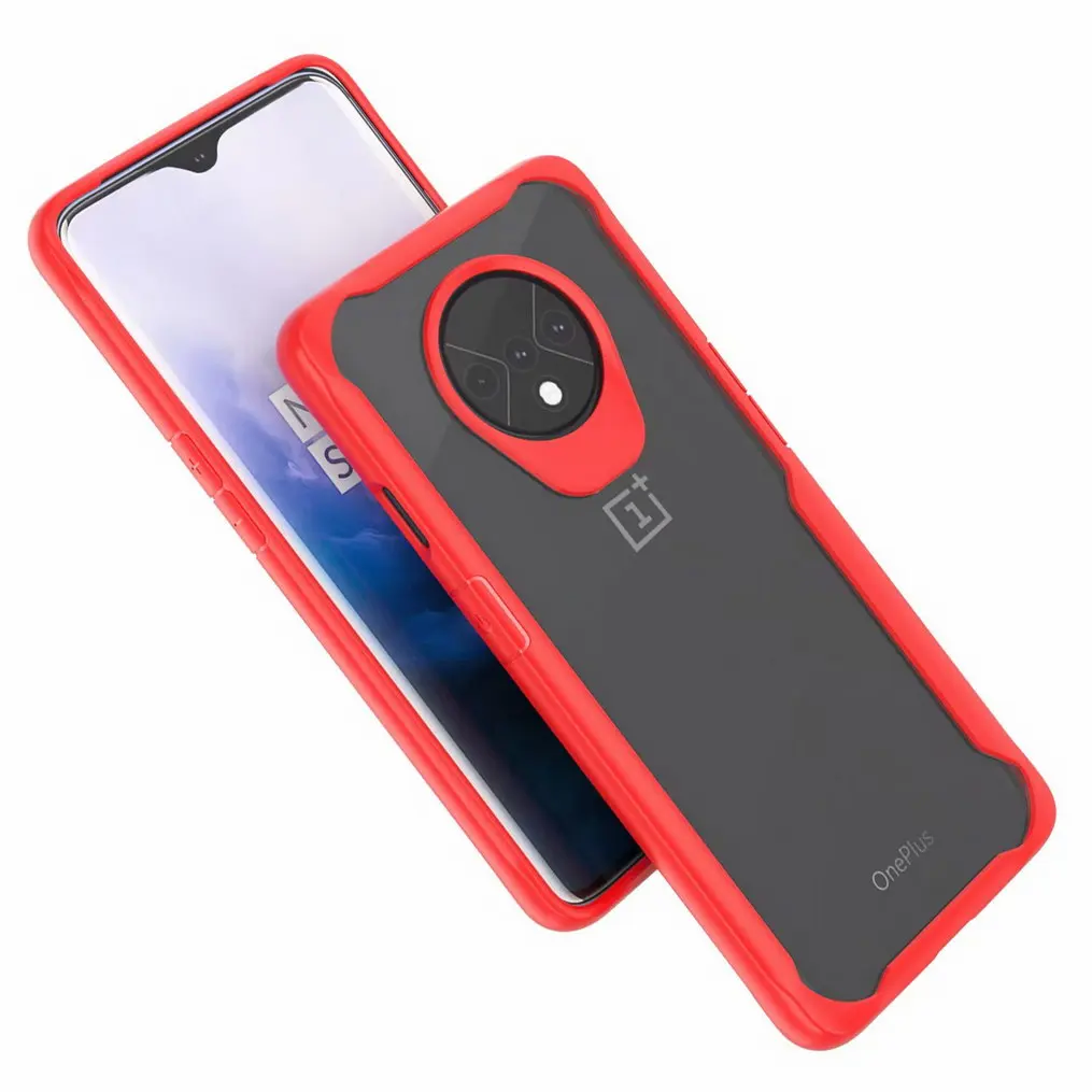 

Simple Transparent Phone Cases for OnePlus 7T Case 7 Pro Full Protective Acrylic Back Cover for Oneplus 7t 7 6t Shockproof Coque
