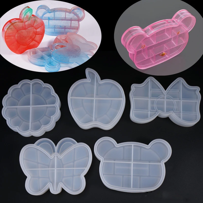 DIY новый чехол для хранения Bear Butterfly силиконовая коробка контейнер полимерная