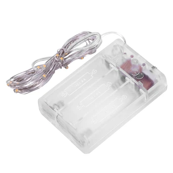 

Fairy Lights AA Battery Powered 5M 50 Leds Silver Led Copper Wire String Light Decorative Fairy Lights, Colorful