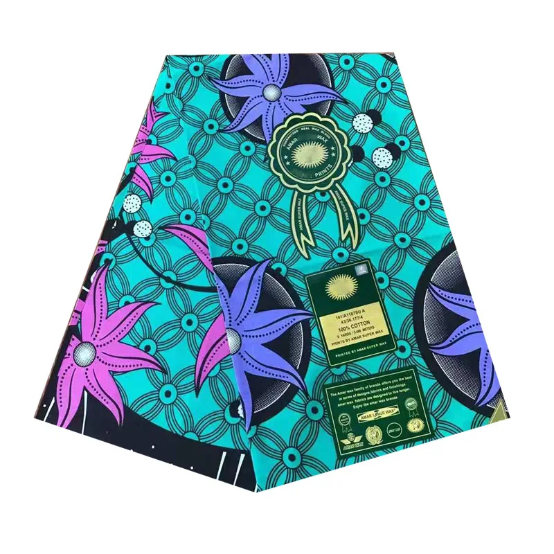 

2019 the lastest design african wax pagne dutch block prints in fabric 100% cotton 6yards/piece soft breathable cloth V-L 714