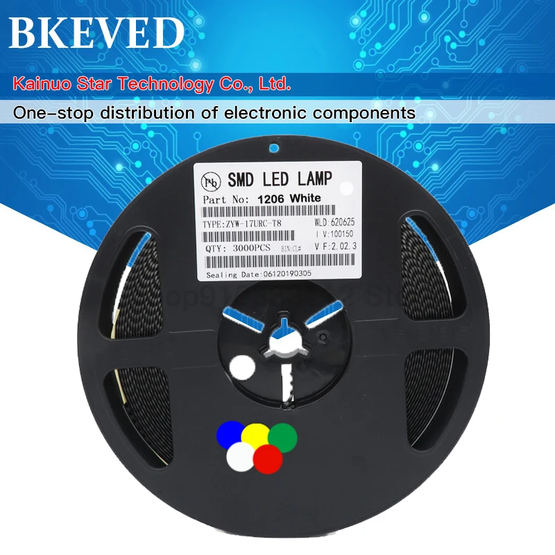 1Reel 3000pcs 1206 SMD LED diodes light yellow red green blue White new and original | Обустройство дома