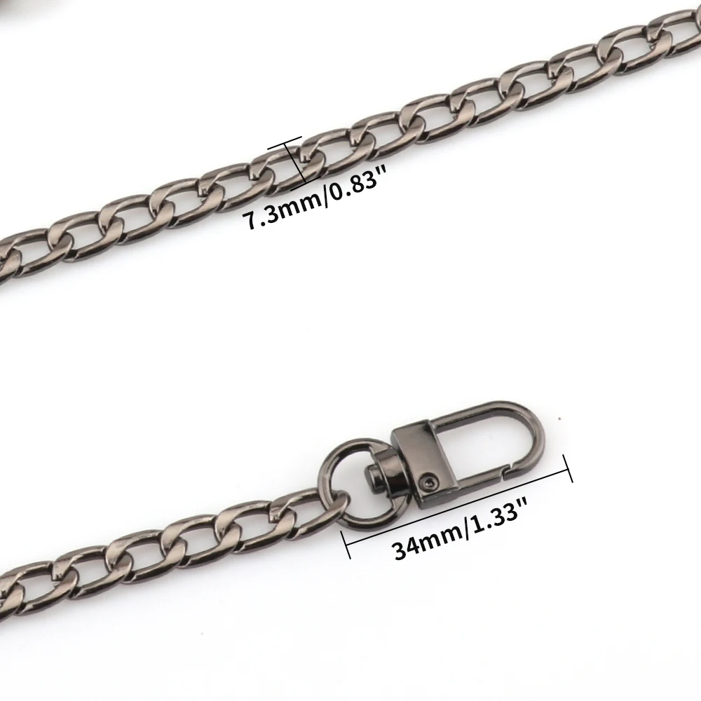 Classic NICKEL Chain Bag Strap with Leather Weaved Through - Choice of  Leather, Length & Hooks | Mautto Straps