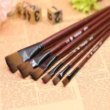 Набор из 6 художественных коричневых нейлоновые кисти для рисования для кисти для акриловых красок для акварельных кисть для рисования s для акриловых красок