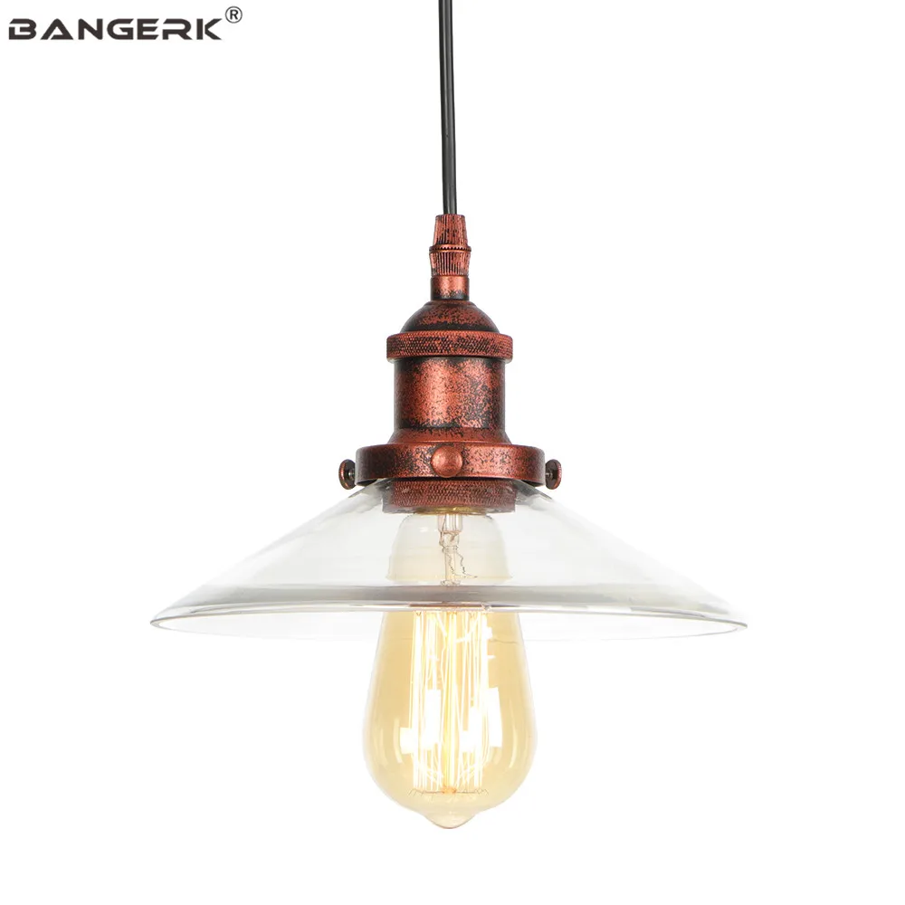 Antique Industrial Wind Glass Hanging Lamp Loft Style Retro Pendant Light LED Lighting Home Decor Indoor Droplight Luminaire | Освещение
