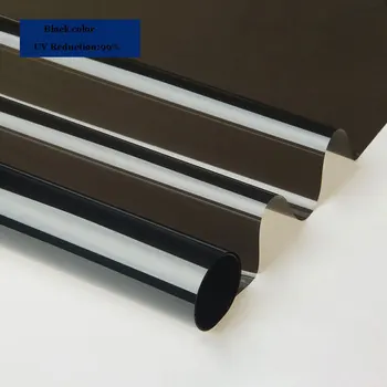 

10M Long Half Black Color Insulation Window Film Foil Self-adhensive Anti UV Heat Insulation Window Sticker Blackout Raamfolie