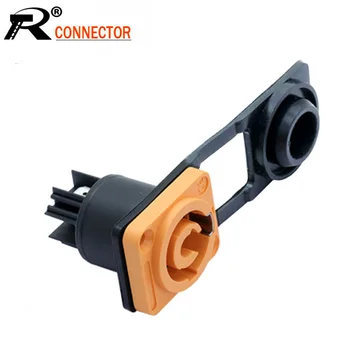 

10pcs/lot IP65 Waterproof 3 PIN Power Connector Female AC Socket Panel Mount 20A 250V Input AC Power Connector