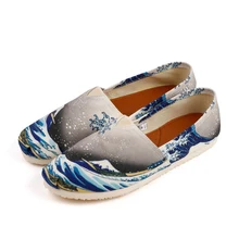 Женская парусиновая обувь с рисунком под заказ; Лоферы без шнуровки; кроссовки для путешествий; Повседневная Женская прогулочная обувь; мягкая и легкая обувь