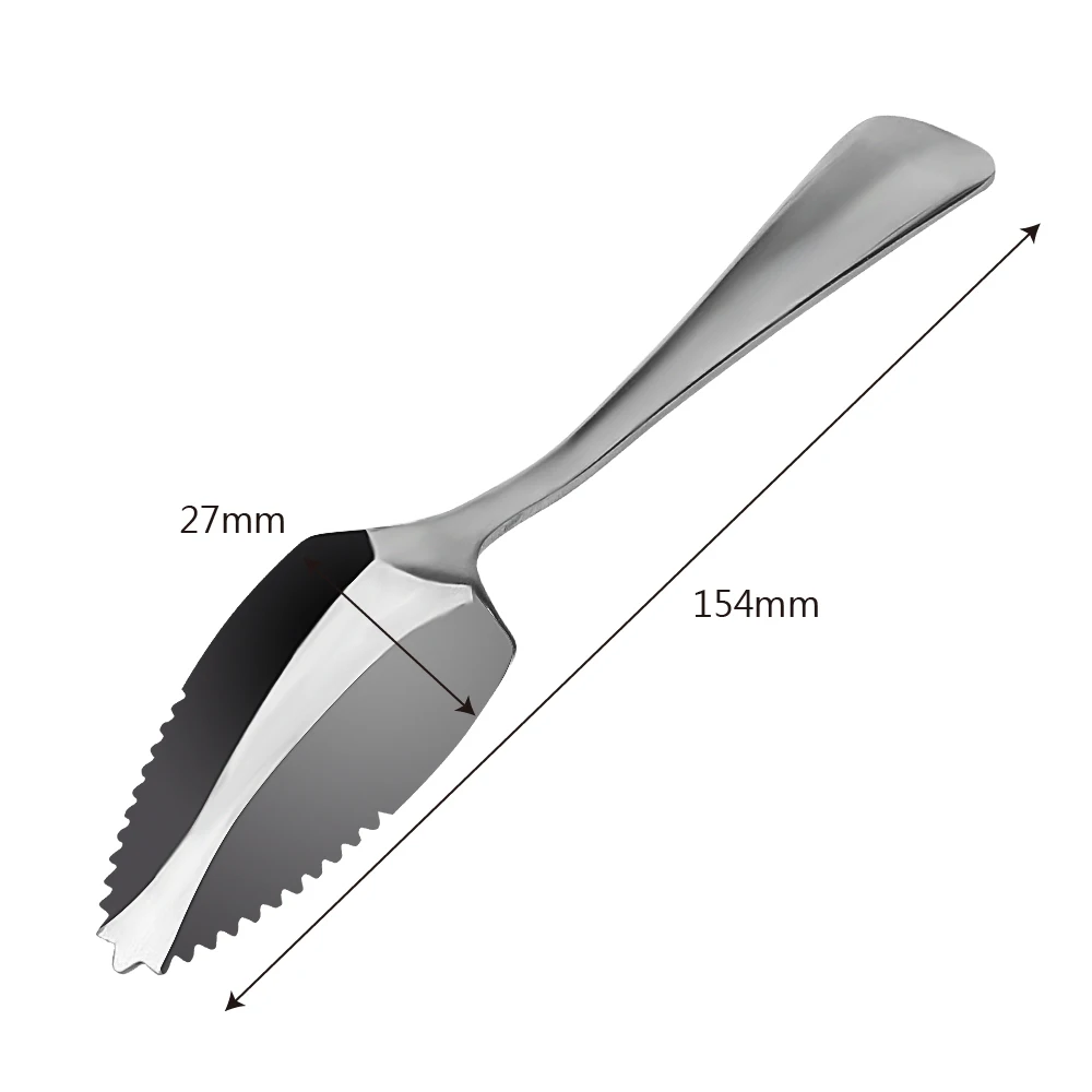 HILIFE Dessert Tea Coffee Spoon 15.5cm Fruit Grapefruit Spoon Serrated Edge Stainless Steel Tableware Flatware Long Handle stainless steel spoon