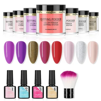 

Upgraded Dip Powder Set Nail Bottom Adhesive Sealing Desiccant Dipping Powder Refill Set Nail Dip Kit Tool No UV/LED Lamp Needed