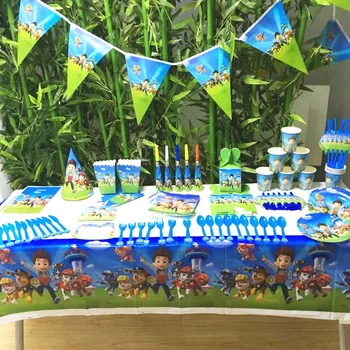 

132pcs/bag paw patrol Party Supplies Plate Cup Straw Tablecloth Birthday Party Decoration Shower Favor Kids Party Supplies