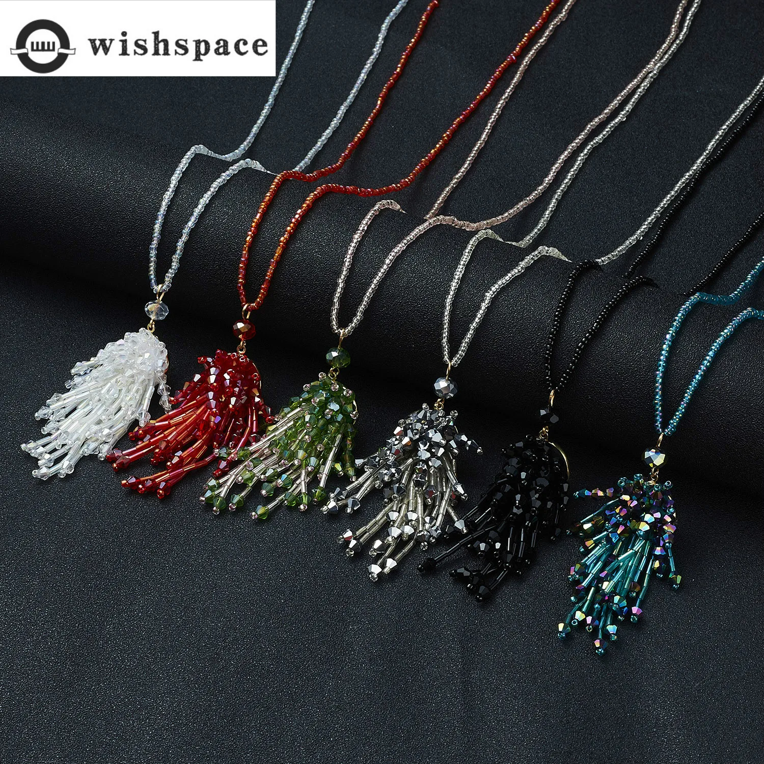 Женское Ожерелье Wishspace длинное ожерелье ручной работы с подвеской из хрустальных