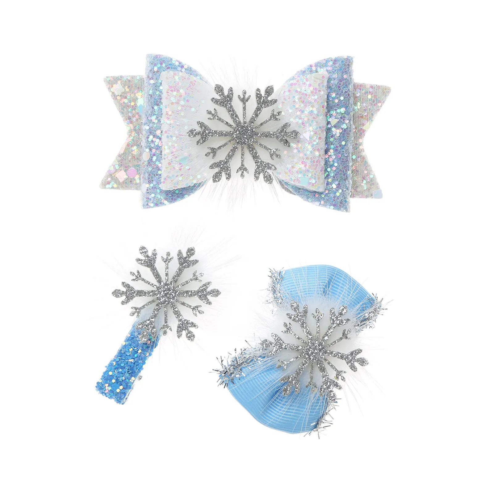 

Kids Girls Hair Clips Christmas Sparkling Snowflake Princess Hair Clips Cosolay Accessories Bows Plush Diamond Decor Hairpins
