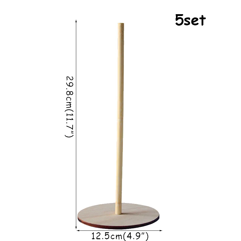 Свадебные украшения деревянные пончики настенный дисплей держатель пончик стенд детская игрушка в ванную День рождения украшение для вечеринки; Рождество Декор - Цвет: 5set wooden stand