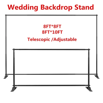 

10FT Wedding Backdrop Stand with expandable Rods Backdrop Frame Adjustable Iron Pipe Wedding props with Heavy Base