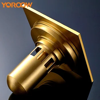 

Tiling Wasmachine Hoes Solid Brass Waste Floor Drain Square Bathroom Parts 10cm Tiles Filter Shower Trap Sewer Cover GWX000F 4