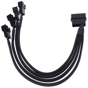 

4Pin IDE to 4 Port 3Pin/4Pin PC Cooling Fan Splitter Power Cable Computer Case Fan Splitter Extension Cable