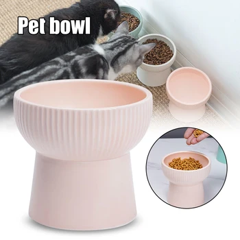 

Ceramics Raised Pet Bowl Pet Bowl for Food Stress Free Pet Bowl Less Regurgitating and Vomiting _WK
