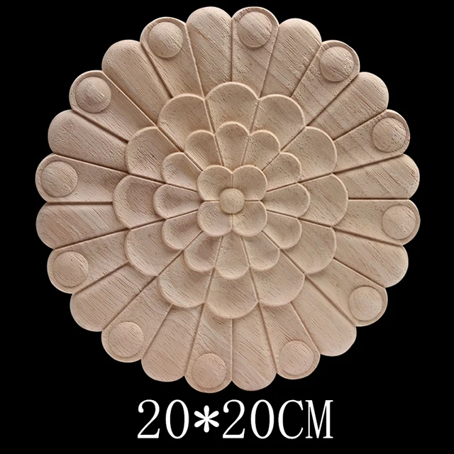 European Retro Floral Rose Wooden Furniture Decoration Accessories Cabinet Wood Decal Wood Craft Wood Applique Onlay Unpainted B137-5