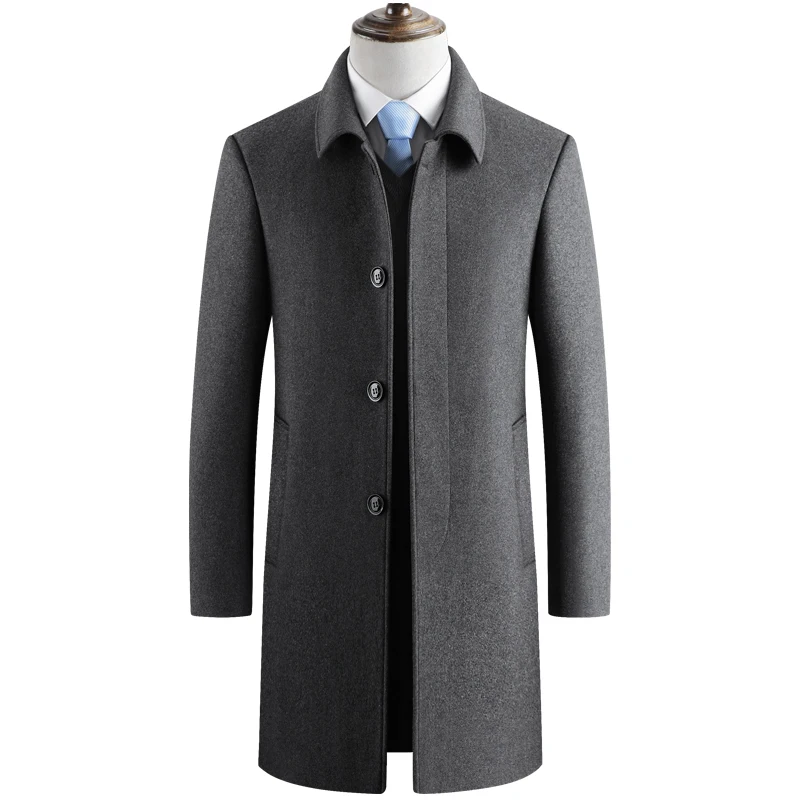 Men Wool Blends Coats Autumn Winter New Solid Color High Quality Men's Wool Jacket Long Coats for Men Luxurious Wool Blends Coat Men Wool Blends Coats Autumn Winter New Solid Color High Quality Men's Wool Jacket Long Coats for Men Luxurious Wool Blends Coat