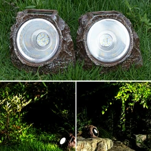 MO-OD IP68 1 шт. Солнечный свет уличные наземные светодиодные погребенные Водонепроницаемая Смола Солнечная имитация камня Трава Солнечный светящийся камень