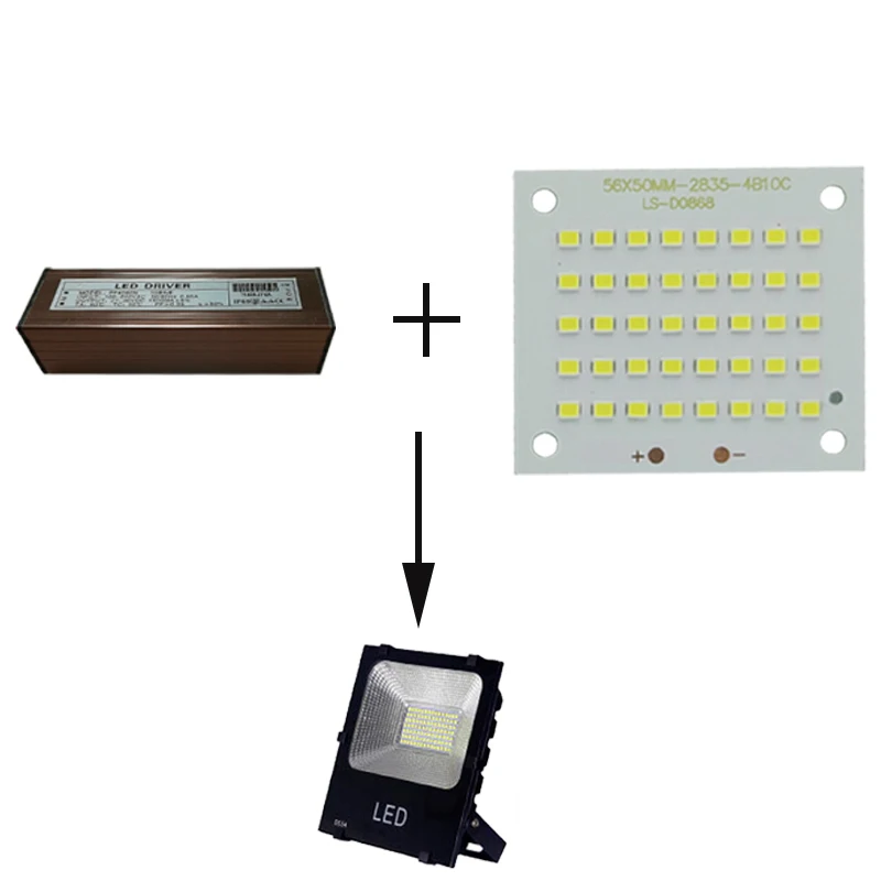 100% полномощный Светодиодный прожектор SMD2835 светодиодный светильник 10 Вт 20 30 50 100
