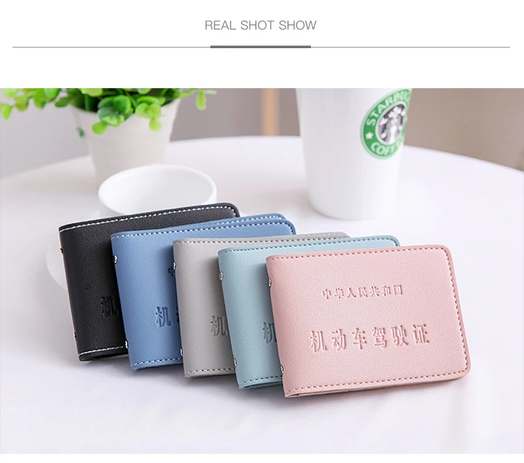 Women Men Auto Driver License Bag Comfortable High Quality Leather on Cover for Car Driving Documents Card Credit Holder