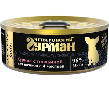 

Quadrupeds quadrupeds GOURMET GOURMET GOLDEN LINE for puppies with chicken and beef in jelly 100g