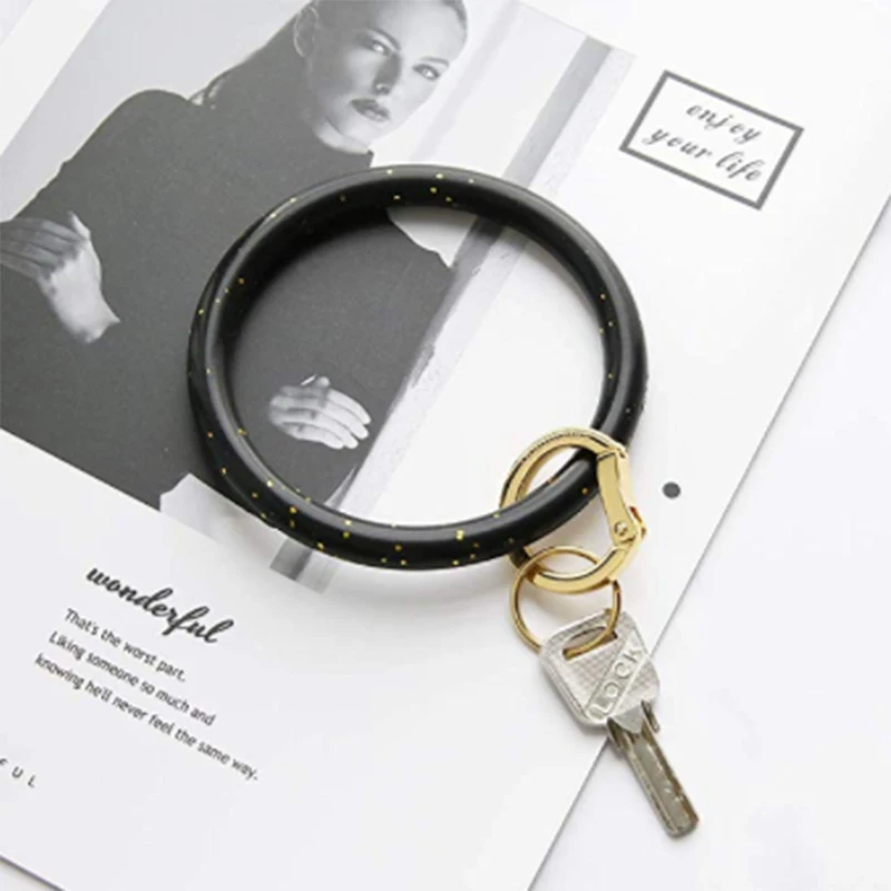 Кольцо для ключей Bracelat силикагель брелок для ключей для женщин девушек круглый брелок на запястье брелок-браслет