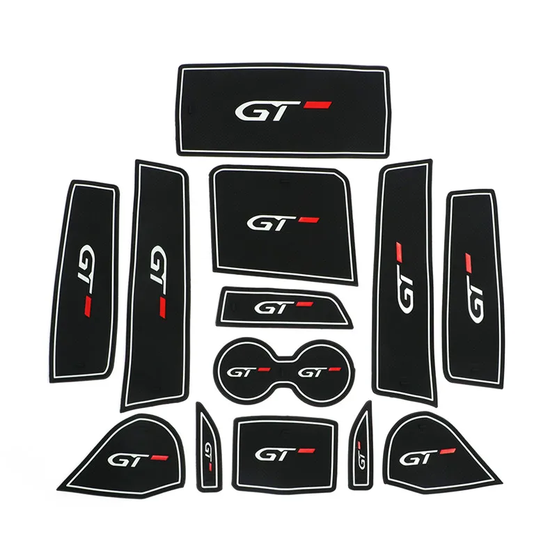 For Peugeot 5008 3008 GT 2016 2017 2018 Car Door Gate Slot Pad Groove Rubber Mug Cup Mat Non-slip Interior Accessories 13pcs/set For Peugeot 5008 3008 GT 2016 2017 2018 Car Door Gate Slot Pad Groove Rubber Mug Cup Mat Non-slip Interior Accessories 13pcs/set